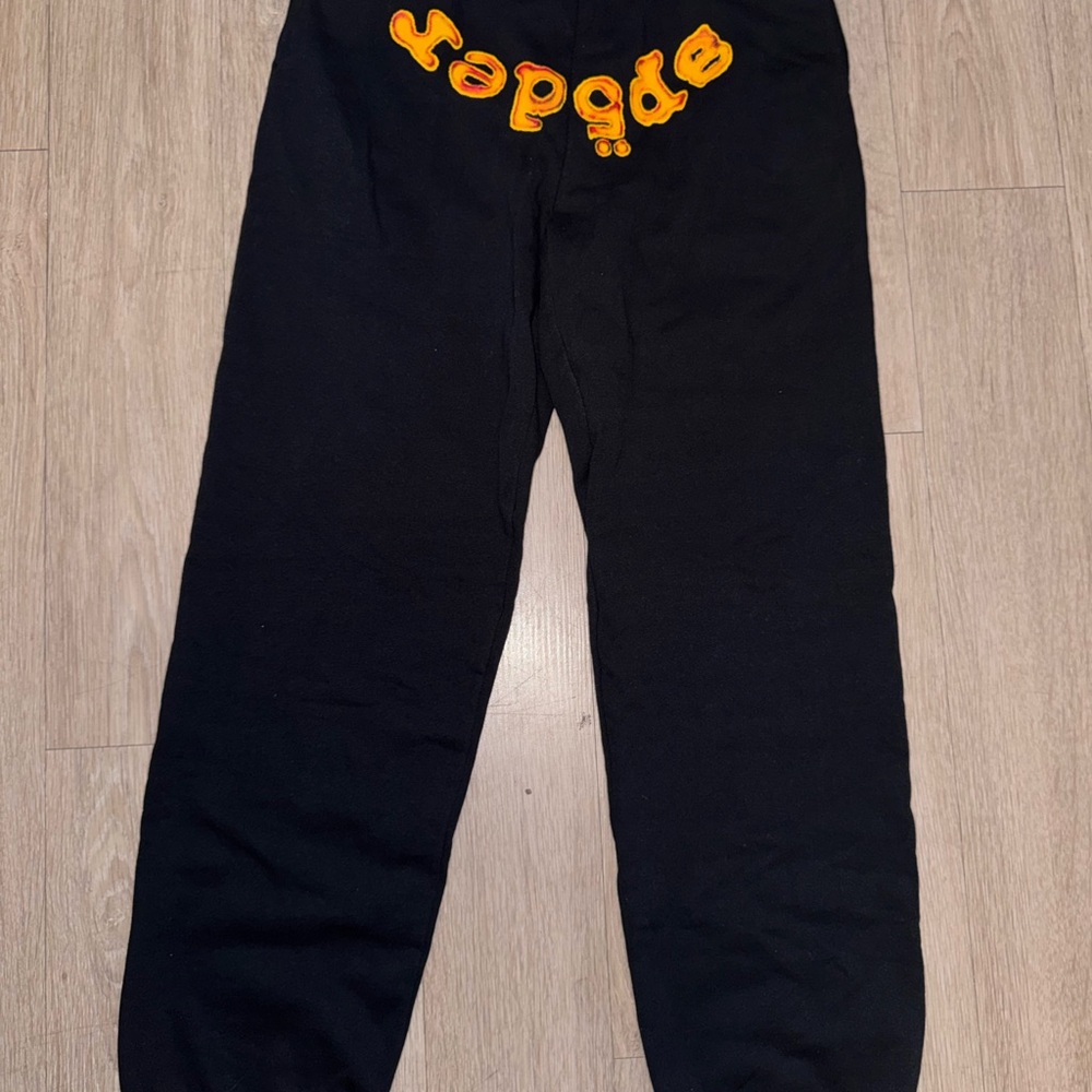 Men's Black Joggers with Orange Detail